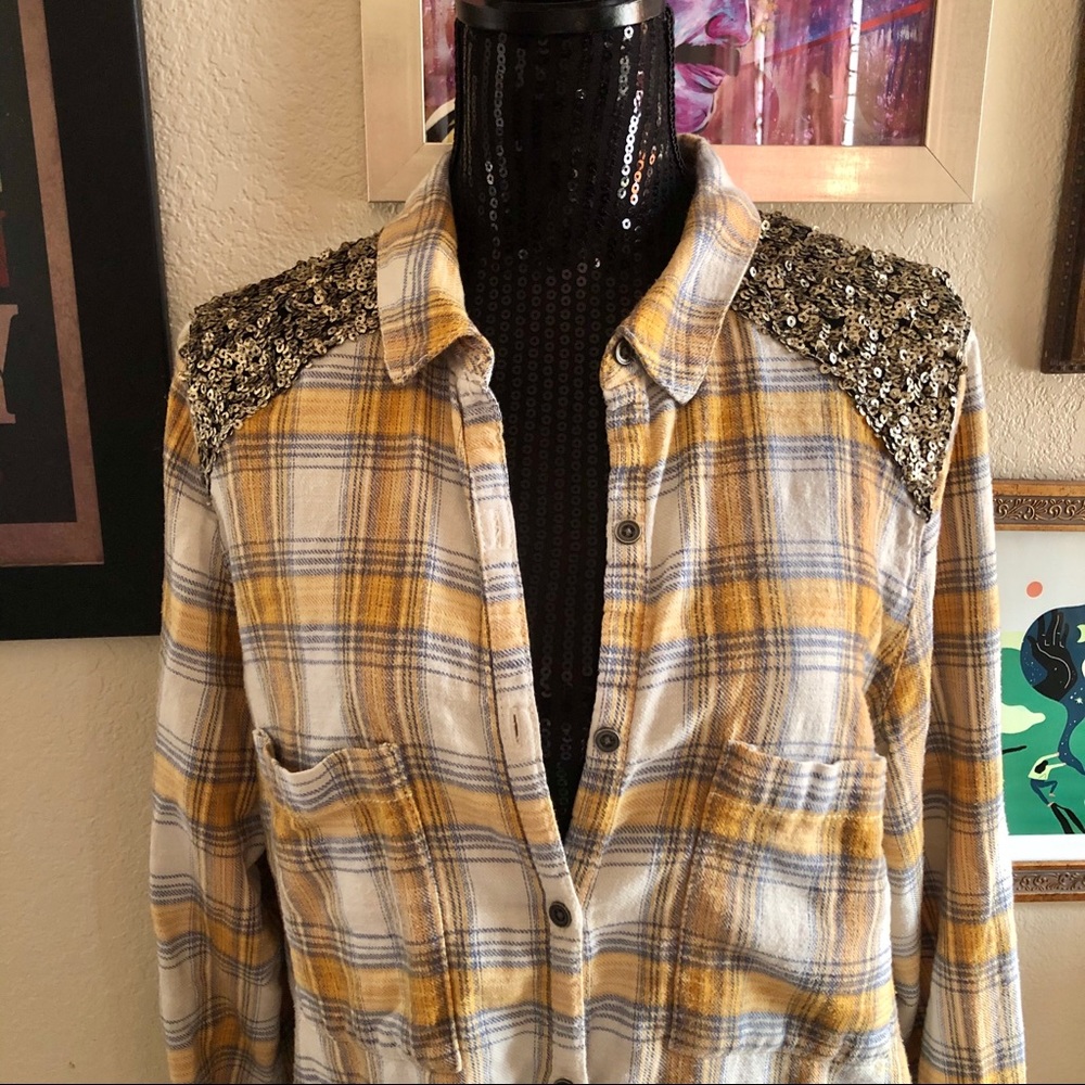 Free People Sequin Flannel